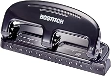 Bostitch Office EZ Squeeze 20 Sheet Standard 3 Hole Punch, Metal Construction, Silver/Black (HP20)