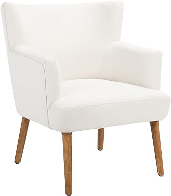 SAFAVIEH Home Collection Delfino White/Natural Accent Chair ACH4009B