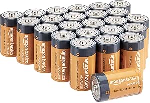 Amazon Basics 24-Pack D Cell Alkaline All-Purpose Batteries, 1.5 Volt, 5-Year Shelf Life