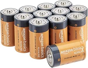 Amazon Basics 12-Pack D Cell Alkaline All-Purpose Batteries, 1.5 Volt, 5-Year Shelf Life