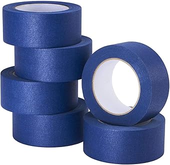 Image of LICHAMP 6-Piece Blue Painters Tape 2 inches Wide, Blue Masking Tape Painter's Bulk Multi Pack, 1.95 inch x 55 Yards x 6 Rolls (330 Total Yards)