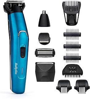 Babyliss Men 12-in-1 Japanese Steel Ultimate Face and Body Multi Grooming Kit with Nose Trimmer Head and Body Groomer - 10...