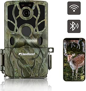 usogood Wildlife Camera WiFi 4K 48MP 30FPS Bluetooth with Night Vision Motion Activated, IP66 Waterproof Trail Camera with 120° Motion Detection Sensor for Outdoor Garden Wildlife Monitoring, Hunting