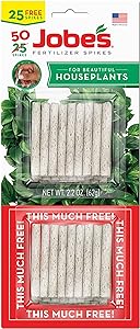 Jobe&#39;s Plant Food Fertilizer Spikes, Easy Plant Care for All Indoor Flower and Foliage Houseplants, 50 Count