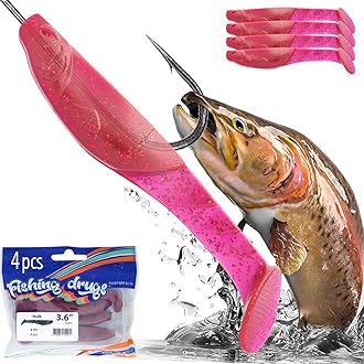 Image of Soft Plastic Fishing Lure – 3,6 inch Silicone LOX Hulk Bait Set - Realistic Artificial Baits Kit 4 pcs- Fishing Accessories and Gear - Paddle Tail Swimbaits - Lures for Saltwater Freshwater HH0360107