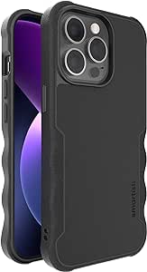 Smartish iPhone 13 Pro Protective Magnetic Case - Gripzilla Compatible with MagSafe [Rugged + Tough] Heavy Duty Grip Armored Cover w/Drop Tested Protection for Apple iPhone 13 Pro - Black Tie Affair