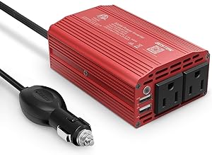 BESTEK 300W Power Inverter DC 12V to 110V AC Car Inverter with 4.2A Dual USB Car Adapter