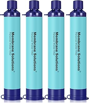 Image of Membrane Solutions Straw Water Filter, Survival Filtration Portable Gear, Emergency Preparedness, Supply for Drinking Hiking Camping Travel Hunting Fishing Team Family Outing