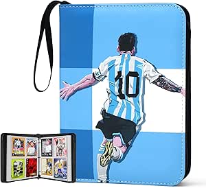 400 Pockets Soccer Card Binder for Soccer Trading Cards Collectors,Portable Waterproof Card Storage Bag with Removable Sleeves,Compatible with Soccer,Football,Sports Game and TCG Cards