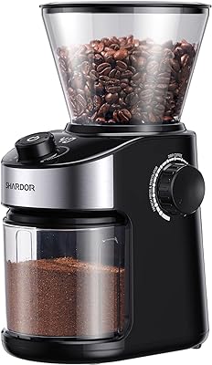 SHARDOR Coffee Grinder Burr Electric, Automatic Coffee Bean Grinder with 40 Seconds Digital Timer Display, Adjustable Burr Mill with 25 Precise Grind Setting, Use for Home, Black