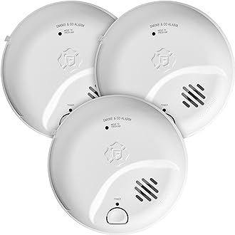 Image of First Alert SMICO100-AC Interconnect Hardwire Combination Smoke & Carbon Monoxide Alarm with Battery Backup - 3 Pack