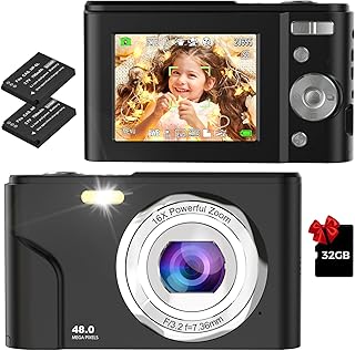 Digital Camera, Bofypoo Autofocus Digital Camera 48MP with 32Gb Card FHD 1080P Vlogging Camera with 16X Digital Zoom, Port...