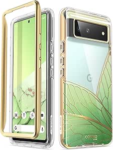 i-Blason Cosmo Series Case for Google Pixel 6 (2021), Slim Full-Body Stylish Protective Case Without Built-in Screen Protector (GreenFly)