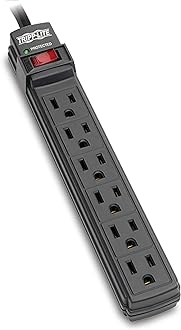 Image of Tripp Lite 6 Outlet Surge Protector Power Strip, 6ft Cord, Black, $10,000 INSURANCE (TLP6B)