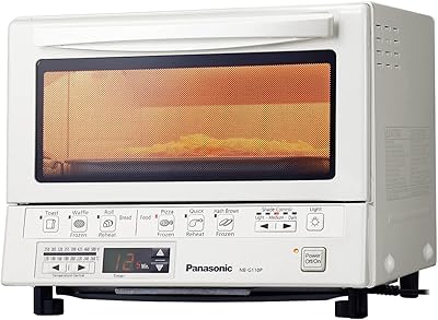 Panasonic Toaster Oven FlashXpress with Double Infrared Heating and Removable 9-Inch Inner Baking Tray, 1300W, 4-Slice, White