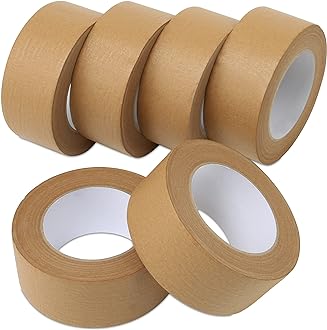 Image of Lichamp Brown Packing Tape, Kraft Paper Tape Brown Gummed Tape for Packing Boxes, Shipping Cardboard and Carton Sealing, 6 Rolls x 2 inch x 55 Yard x 7 mil, B206BN