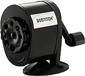 Bostitch Office Wall Mount Manual Pencil Sharpener, Tip Saver, 8 Hole Dial, 6X Longer Cutter Life, Vertical or Horizontal Mounting Black (MPS1-BLK)