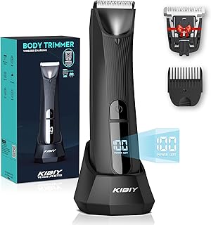 Body Hair Trimmer Men, Pubic Hair Trimmer for Men with 2 Ceramic Blade Heads, Ball Shaver for Private Parts with LED Light...