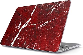 Image of BURGA Hard Case Cover Compatible with MacBook Pro 13 Inch Case Release 2016-2018, Model: A2289 / A2251 with or Without Touch Bar Ruby Red Marble