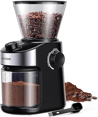 SHARDOR Burr Coffee Grinder Electric with 32 Grinding Sizes, Coffee Bean Grinder with 40 Seconds Adjustable Electronic Timer, Coffee Grinders for Home Use with Chamber Cleaning Button