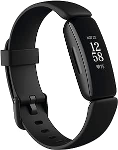 Fitbit Inspire 2 Health &amp; Fitness Tracker with a Free 1-Year Fitbit Premium Trial, 24/7 Heart Rate, Black/Black, One Size (S &amp; L Bands Included)