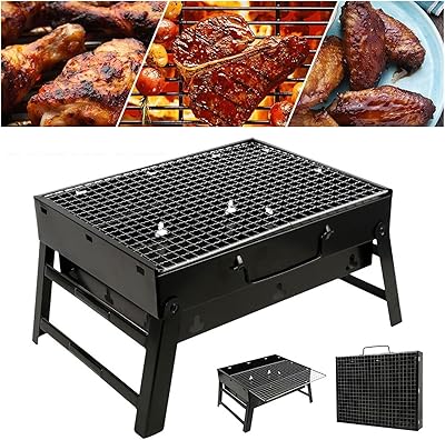 BBQ Grill 35x27x6cm Folding Barbecue Grill Portable Compact Charcoal Barbecue Grill Barbecue Grill Bar Smoking Outdoor Camping Picnic (Color : Barbecue clip, Size : 1)