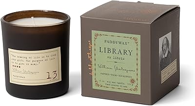 Paddywax Library Collection William Shakespeare Scented Soy Wax Candle, 6.5-Ounce, Paprus, Palm & Eucalyptus
