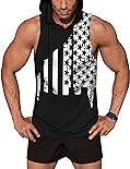 COOFANDY American Flag Top Workout Tank Tops Workout Hoodies for Men Men Men's Muscle Tank Tops 4Th of July Shirts