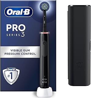 Oral-B Pro 3 Electric Toothbrushes For Adults, Gifts For Women / Men, 1 Cross Action Toothbrush Head & Travel Case, 3 Mode...