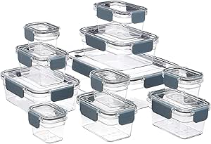 Amazon Basics Tritan 22 Piece Locking Food Storage Container - Clear