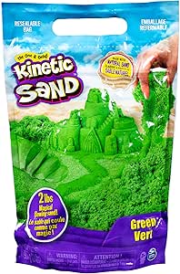 Kinetic Sand, The Original Moldable Sensory Play Sand Toys For Kids, Green, 2 lb. Resealable Bag, Ages 3+