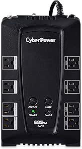 CyberPower CP685AVRG AVR UPS System, 685VA/390W, 8 Outlets, Compact