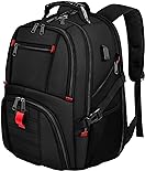 YOREPEK Travel Backpack, Extra Large 50L Laptop Backpacks for Men Women, Water Resistant College Backpacks Airline Approved Business Work Bag with USB Charging Port Fits 17 Inch Computer, Black
