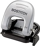 Bostitch Office EZ Squeeze Reduced Effort 2-Hole Punch, 20 Sheets, Locking Handle, Silver (2310)