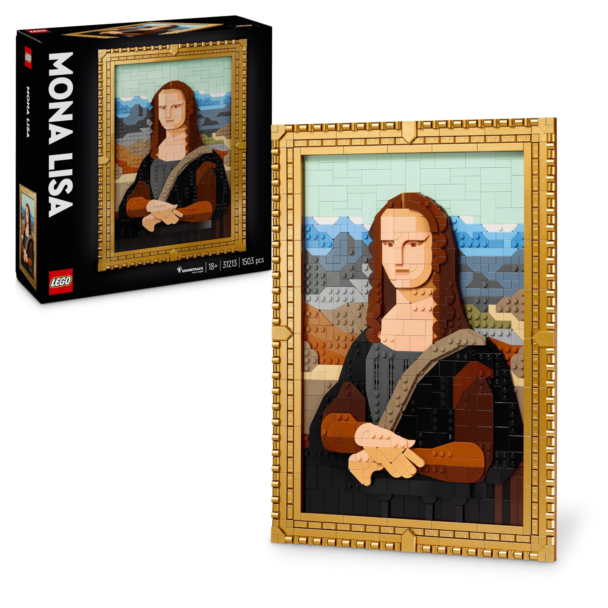 LEGO Art Mona Lisa Painting Set, Wall Model Kit for Adults to Build, Home, Living Room or Office Décor Idea, Creative Activity Gift for Men, Women, Him or Her 31213