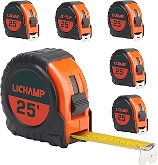 Image of LICHAMP Tape Measure 25 ft, 6 Pack Bulk Easy Read Measuring Tape Retractable with Fractions 1/8, Measurement Tape 25-Foot by 1-Inch