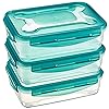 Amazon Basics: Lot de 3 boîtes de conservation hermétiques, 3 x 1,2 litres, Transparent