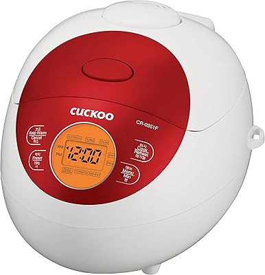 CUCKOO CR-0351FR Rice Cooker, 0.75 quarts, Red