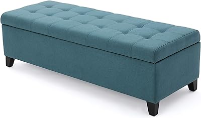 Christopher Knight Home Mission Fabric Storage Ottoman, Dark Teal Dimensions: 19.25”D x 50.75”W x 16.25”H