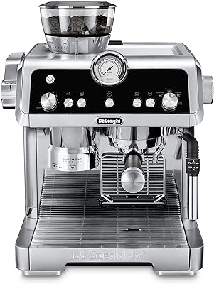 De'Longhi La Specialista Espresso Machine with Sensor Grinder, Dual Heating System, Advanced Latte System & Hot Water Spout for Americano Coffee or Tea, Stainless Steel, EC9335M, 1.3 liters