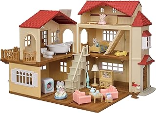 Sylvanian Families 22-RZ Large House with Red Roof Deluxe Set - Secret Room in Attic