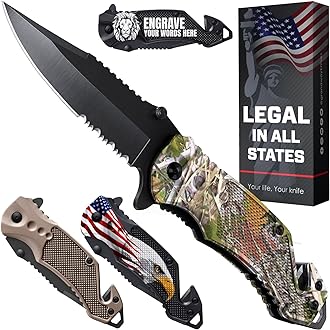 Image of 2.95” Legal Pocket Knife - Camo Folding Knife - Military Style - Small Sharp Tactical Knives - Best for Hunting Work Outdoor Activities - Mens Gift Stocking Stuffers for Men and Women 6680 C