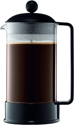 Bodum 34 oz Brazil French Press Coffee Maker, High-Heat Borosilicate Glass, Black - Made in Portugal