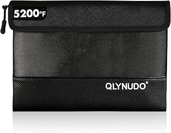 Image of QLYNUDO 5200℉ Fireproof Document Bag, Fireproof Money Bag for Cash, Fireproof Pouch for Important Documents and Valuables, 11x7.7 Inch