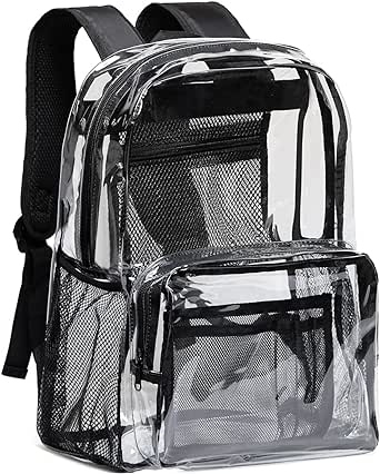 Vorspack Clear Backpack Heavy Duty - PVC Transparent Backpack See Through Backpack for College Workplace