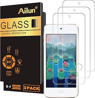 Image of Ailun Screen Protector for iPod Touch 7/6/5 Curved Edge Tempered Glass 3Pack Compatible with iPod Touch 7th Generation 2019 Released 6th Generation 2015 Released 5th Generation Case Friendly