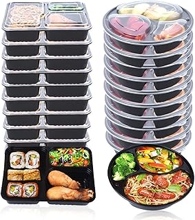 OITUGG Meal Prep Containers Lot de 20, 1000ml Boite Tupperware avec Compartiment et Couvercles, Réutilisables, Sans BPA, P...