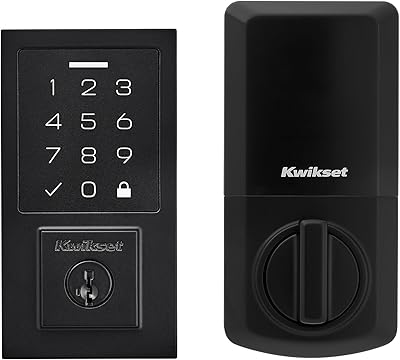 Kwikset SmartCode 270 Keyless Electronic Contemporary Touchpad Deadbolt, Auto Door Lock, SmartKey Re-Key Security, Matte Black