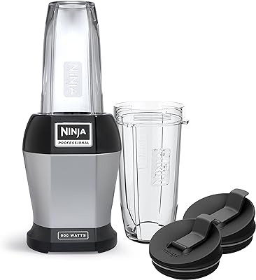 Ninja BL450C, Nutri Pro Personal Blender For Juices, Shakes & Smoothies, 18 and 24 Oz cups, Black/Silver, 900W (Canadian Version)