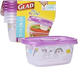 Glad for Kids Unicorns GladWare To Go Snack Storage Containers with Lids & Sauce Cups| 24 oz Kids Snack Containers with Un...